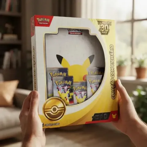 Box Celebrações Coleção Com Fichário Pokémon 30 Anos