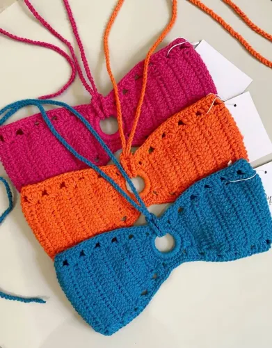 CROPPED CROCHÊ (consultar tamanho)<br>Tamanho M: 50