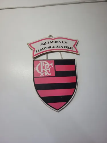 Placa Decorativa Flamengo aqui mora um flamenguista feliz