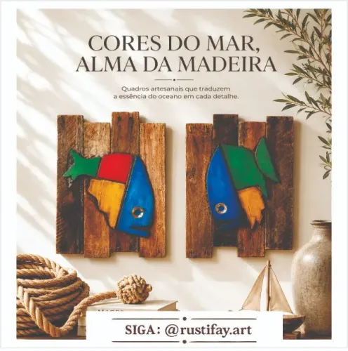 Entre Marés e Madeira - Quadros decorativos únicos!