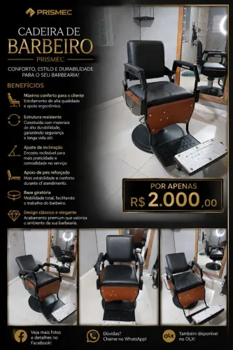 Cadeira de barbeiro Prismec