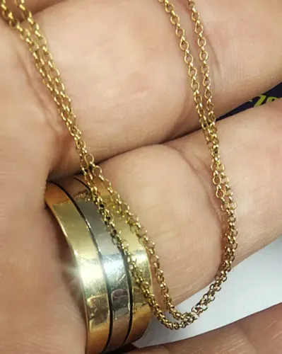 Cordão Elos Português Fino Ouro 18 Kilates Peso 1.78 Gramas 45 Cm 1 mm