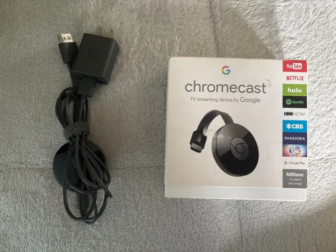 Chromecast Google + caixa original e acessórios
