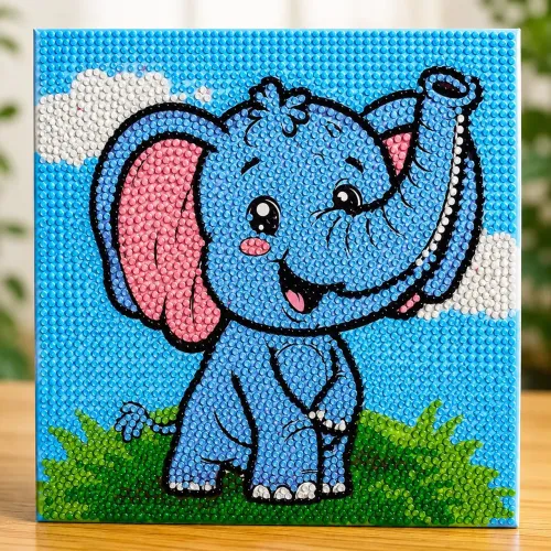 Quadro em Pintura Diamante (Elefante)