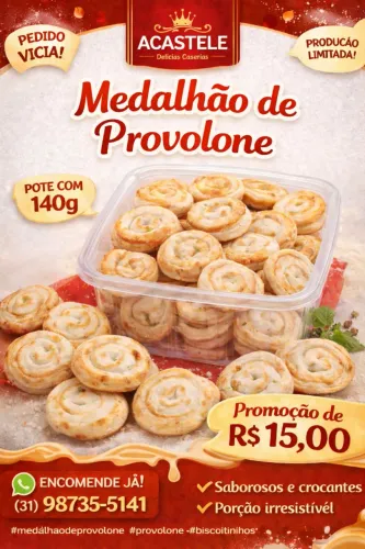 Biscoito Medalhão de Provolone e Medalhão de Provolone com Ervas Finas pote 140g
