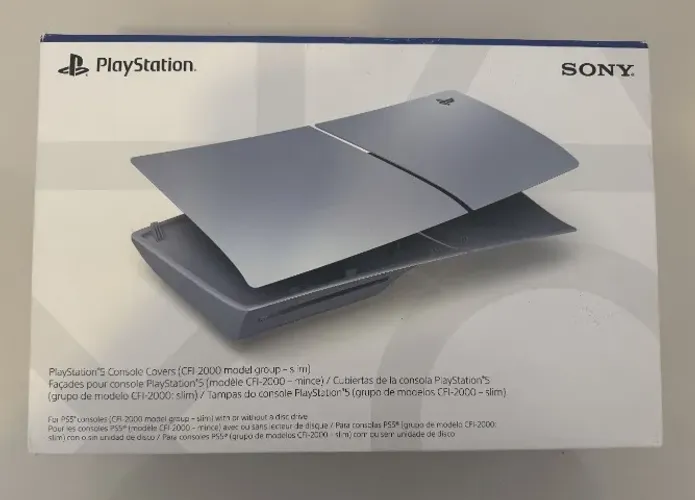 Tampa Ps5 Slim Sterling Silver prata case original com e sem drive disco