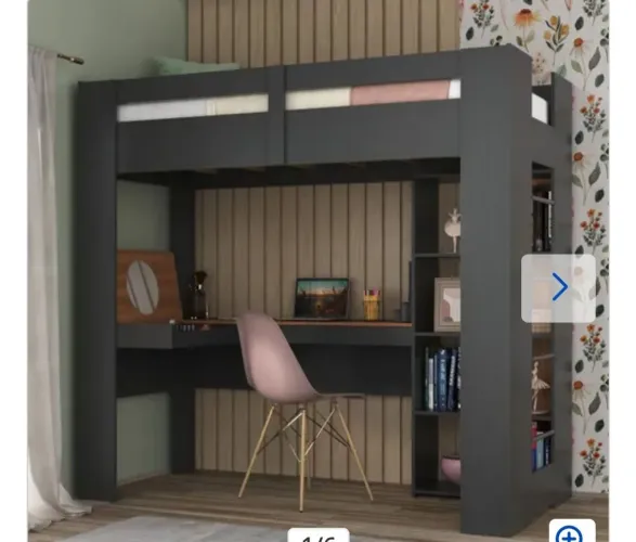 Cama suspensa solteiro cor cinza bem conversando