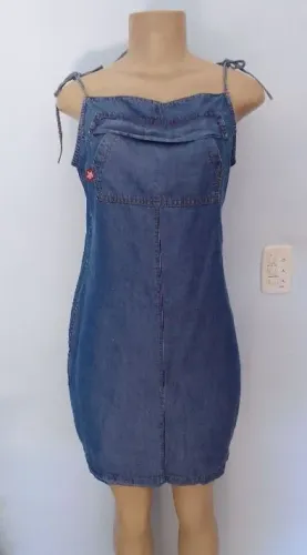 Vestido jeans de alça  tam m