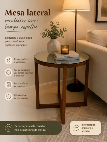Mesa lateral para sala de estar 