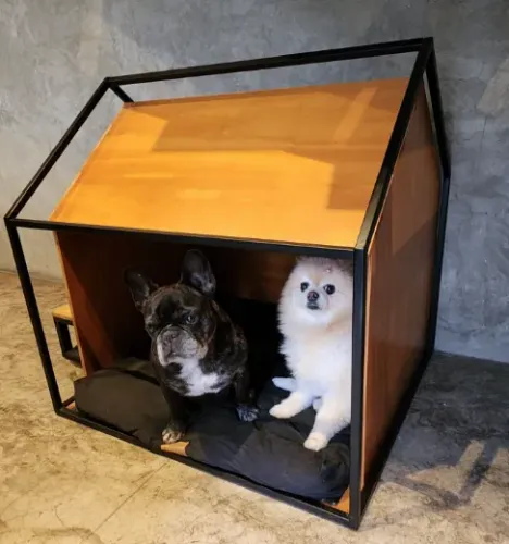 Casa de Cachorro Estilo Industrial 75cm Kazoca Pet + Almofada