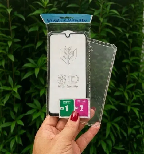 Kit Capa Capinha Transparente + Película 3D Para Celular Smartphone Motorola G06
