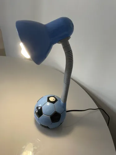 Luminária de Mesa Infantil Bola de Futebol Azul - Flexível