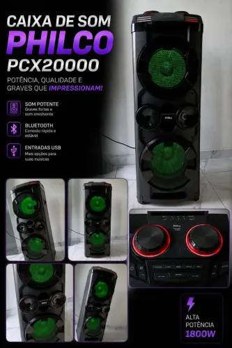 Caixa de Som Philco PCX20000 - 1800W de Potência (Impecável)