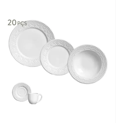 Aparelho De Jantar 20 Peças Madeleine Branco - Porto Brasil