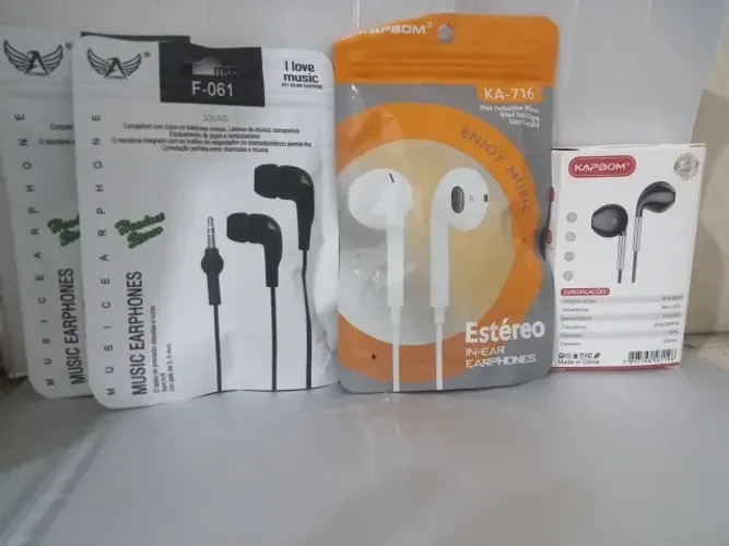 Kit 4 Fônes de Ouvido Simples Novo Pra Radio, Celular, Computador PC
