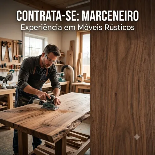 Vaga Marceneiro Móveis Rústicos - Santo Antônio de Goiás (Diária + Produção)