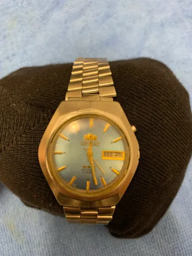 Relógio Orient Automático Vintage 21 Jewels - Mostrador Azul, Clássico de Colecionador