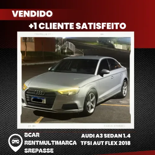 Audi A3 Sedan 1.4 TFSI Flex Tiptronic 4P 2018 impecável,cautelar aprovada,quitado,revisado