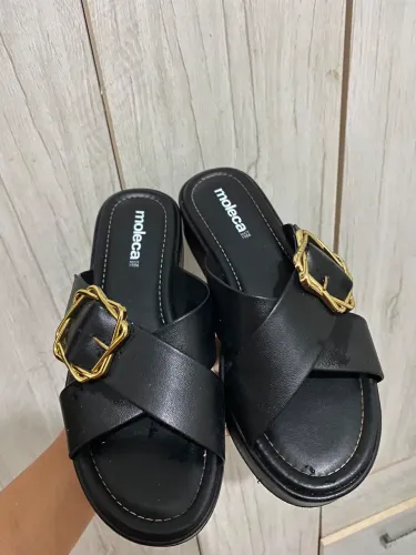 tamanco feminino Moleca, modelo flatform