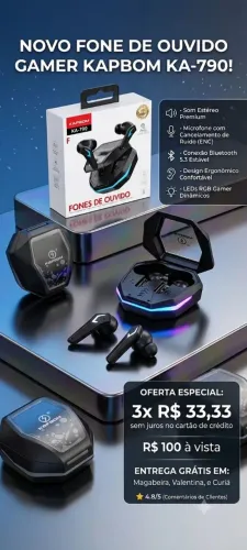 ? FONE GAMER KAPBOM KA-790 (Novo/Lacrado) ?