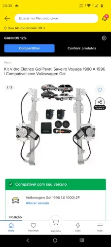 Kit vidros elétricos gol 1996
