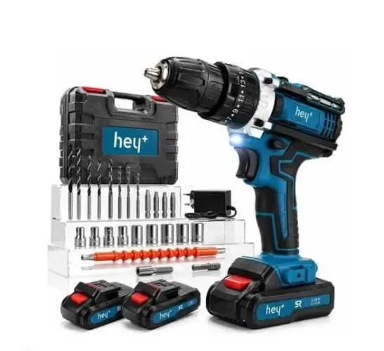 Parafusadeira Furadeira Martelete Heyplus 21v Bateria 3000mA Azul ?