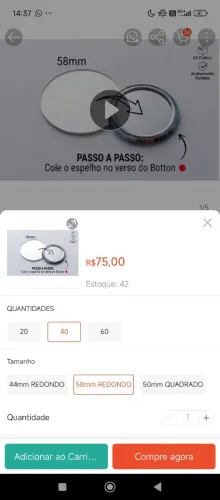 Aplique de espelho com cola dupla face 