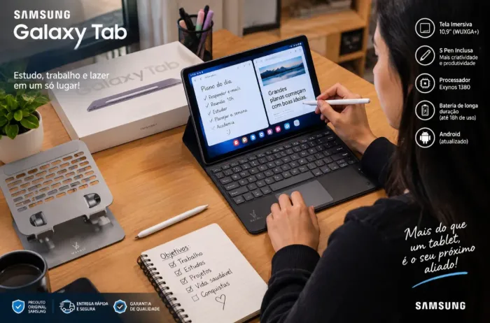 TABLET S10 FE com acessórios