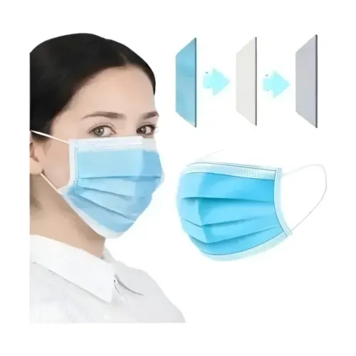Máscara Descartável Tripla Caixa Com 50 Unidades Cor Azul Azul-celeste