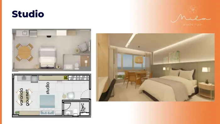 Studio, 1, 2 e 3 quartos de 27m² até 54m² Beira Mar da Praia Campas Tamandaré pronto Lazer