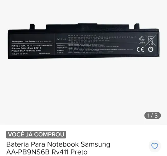 Bateria para notebook SAMSUNG
