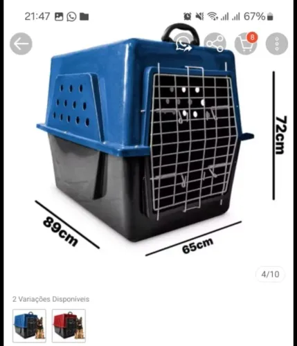 Caixa de transporte para cachorro