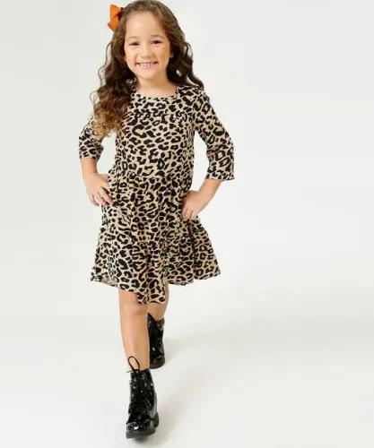 Vestido Infantil Estampa Animal Print Marisa Tam 4 a 10