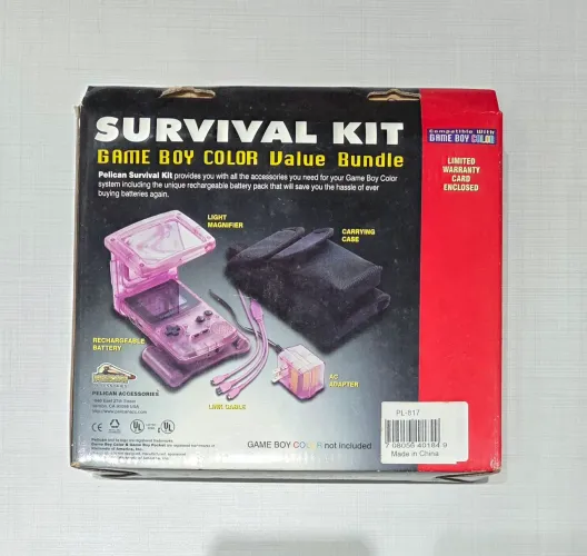 Kit Game Boy Color - Cabo link, case, fonte e lente de aumento com iluminação.