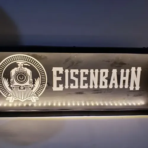 Display Bar Adega Churrasqueira luminoso de parede Cerveja Eisenbahn em led