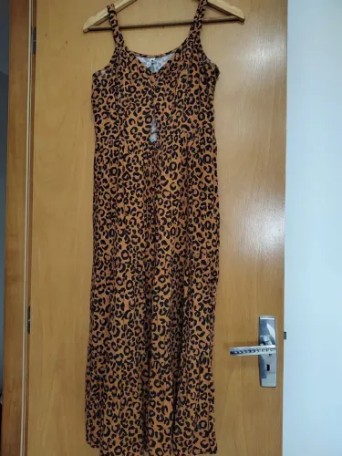 Vestido midi de onça