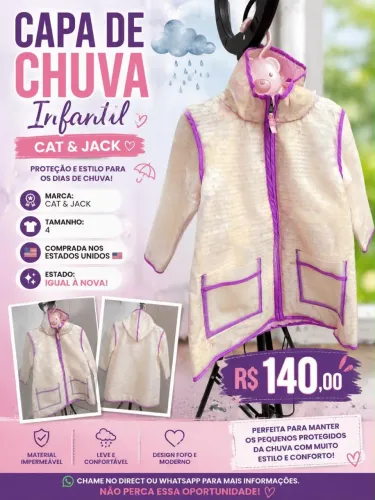 Capa de chuva infantil cat&jack 4