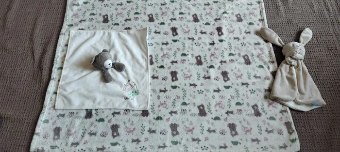 Manta cobertor soft para Bebê e 2 maninhas