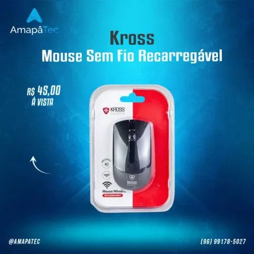 MOUSE SEM FIO RECARREGÁVEL KROSS