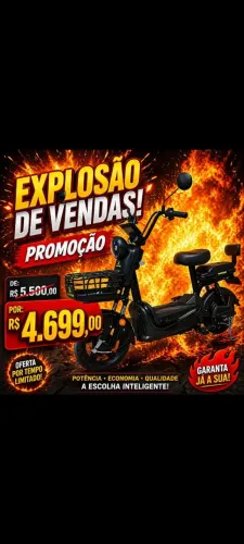 Bicicleta elétrica NOVA DE R$ 5.500.00 por R$ 4.699.00