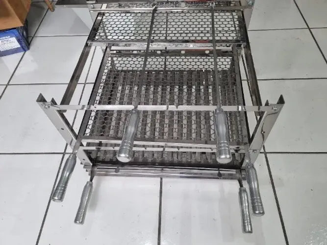 kit Braseiro refratário com Grill inox completo