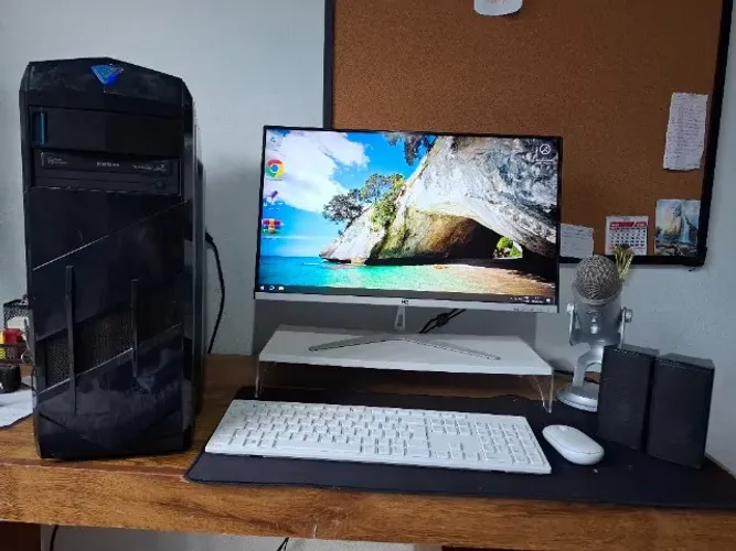PC Completo AMD FX-8320E + Monitor 24" + Blue Yeti + SSD 256GB + Kit Completo