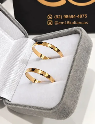Aliança Ouro 18k - lindo modelo 