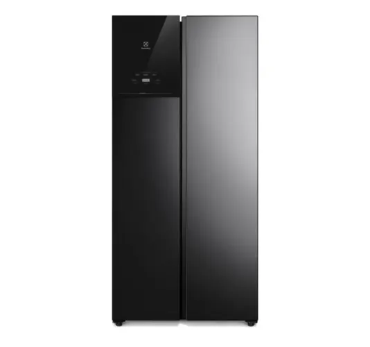 Geladeira Electrolux Frost Free Inverter 431L AutoSense Side by Side Black Inox Look