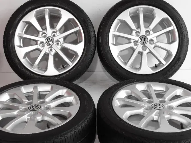 Rodas 16x6,5 Volkswagen R Line Virtus Polo Fox Spacefox 5x100 Kit Completo Excelente Nível
