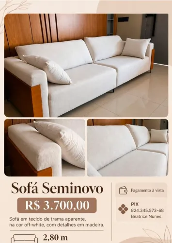 Sofá elegante com 2,80m