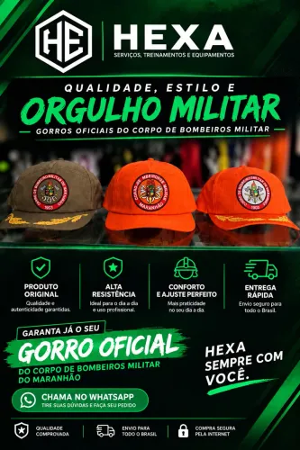 GORRO OFICIAL DO CORPO DE BOMBEIROS MILITAR DO MARANHÃO