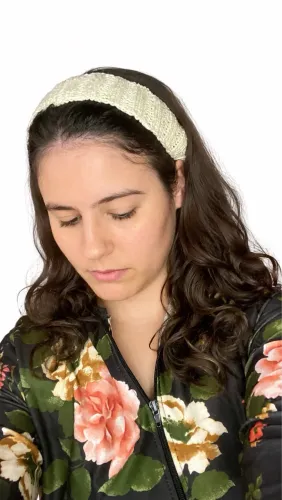 Faixa de cabelo tricô artesanal | handmade headband 