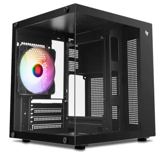 Gabinete gamer preto vidros laterais compatível placa mãe atx e mini atx produto novo 