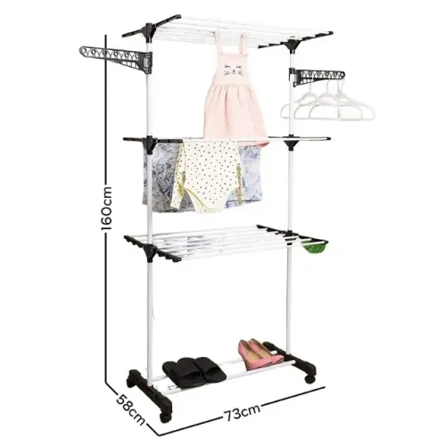 Varal de Roupas 1,60m 3 andares e até 40kg